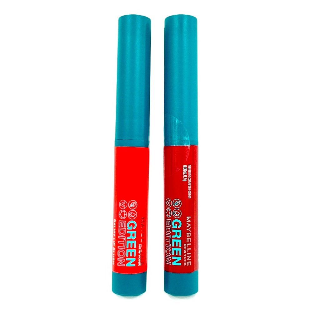 MAYBELLINE Green Edition Balmy Lip Blush With Mango Oil 004 Flare + 002 Bonfire